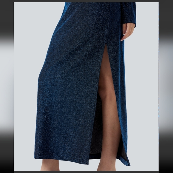 HALARA Sparkling Blue Cutout Back Dress - Picture 9 of 10